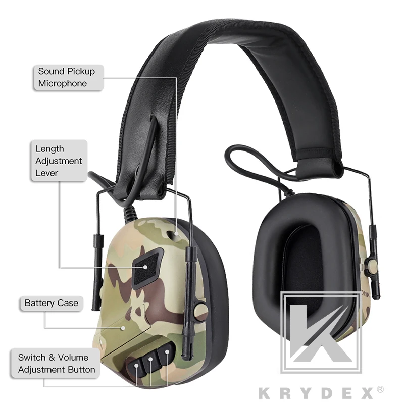 KRYDEX IPSC Peltor Comtac тактическая гарнитура MC шумоподавление наушники для связи Для Стрельбы Охота Военная деятельность