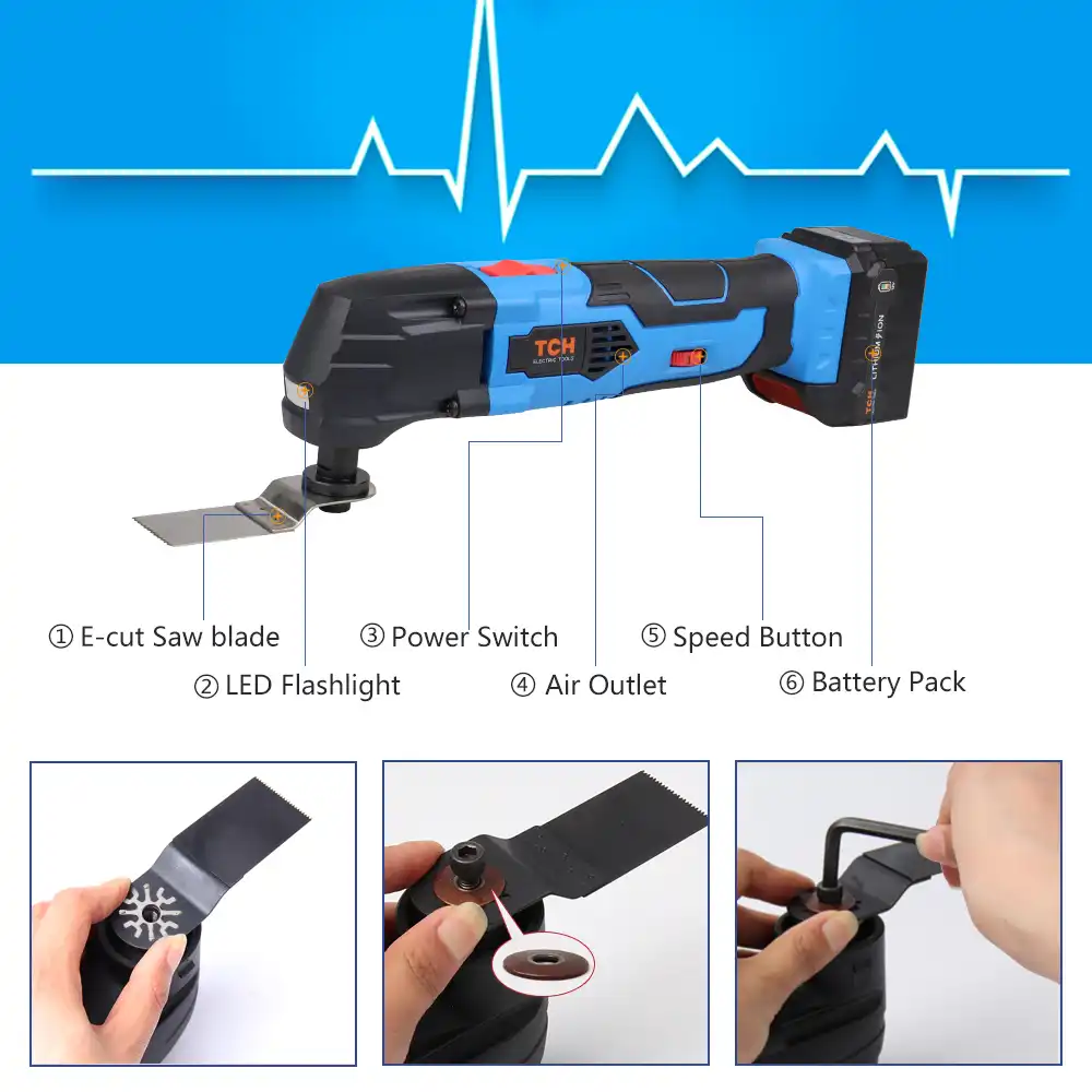 Tch Outil Oscillant Multifonction Au Lithium 16v Oscillant Avec Batterie Coupe Bordures Electrique Scie Outils De Travail Machine A Outils Electriques Aliexpress