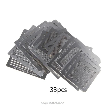 

33Pcs/set Direct Heat Graphics Card Stencils for IN-TEL/for NVIDIA/for ATI Video Chips BGA Reballing Stencil S30 20 Dropship
