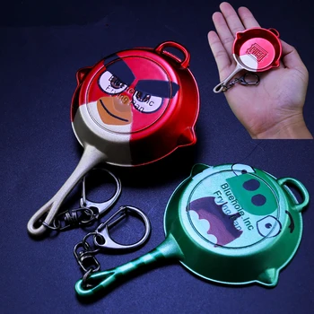 

New Game PUBG PLAYERUNKNOWNS BATTLEGROUNDS Cosplay Props Cute Bird Pig Armor Pan Saucepan Pendant Keychain Key Ring Key Chain