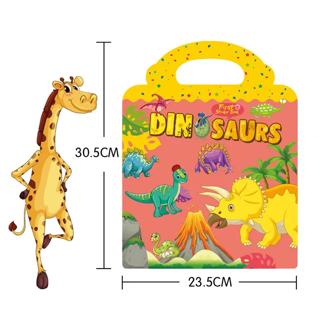 Hot New Children Scene Stickers DIY Hand-on Puzzle Sticker Books Reusable Cartoon  Animal  Learning Cognition Toys For Kids Gift 2