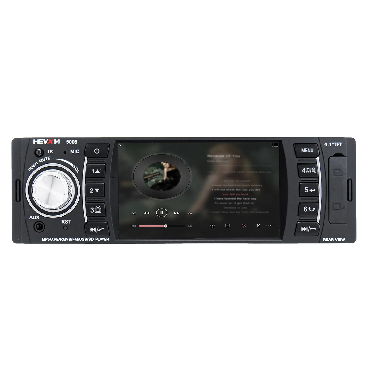 4,1 дюймов 1 DIN автомобильный стерео радио мультимедиа MP5 MP3 плеер bluetooth SD USB FM Аудио Микрофон воспроизведение фильмов высокого разрешения