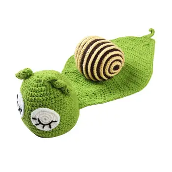 

Newborn Photography Props Snail Hand Crochet Knit Baby Beanie Caps Children Hats with Cape Hats for Infant Fotografia Photo Prop