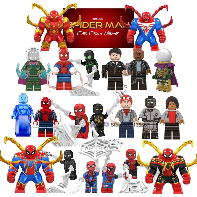 

Single Sale Spiderman Far From Home Peter Park Mysterio Nick Furry Spider-man Happy Hogan MJ Building Blocks s Toy Gifts