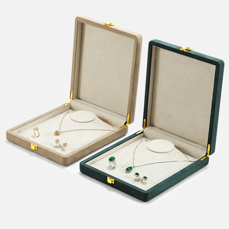 Conjunto de 3 piezas fibra para joyería, caja de almacenamiento de 4 colores, anillo, pendientes, collar, embalaje de regalo, novedad|Envase y exposición de joyería| - AliExpress