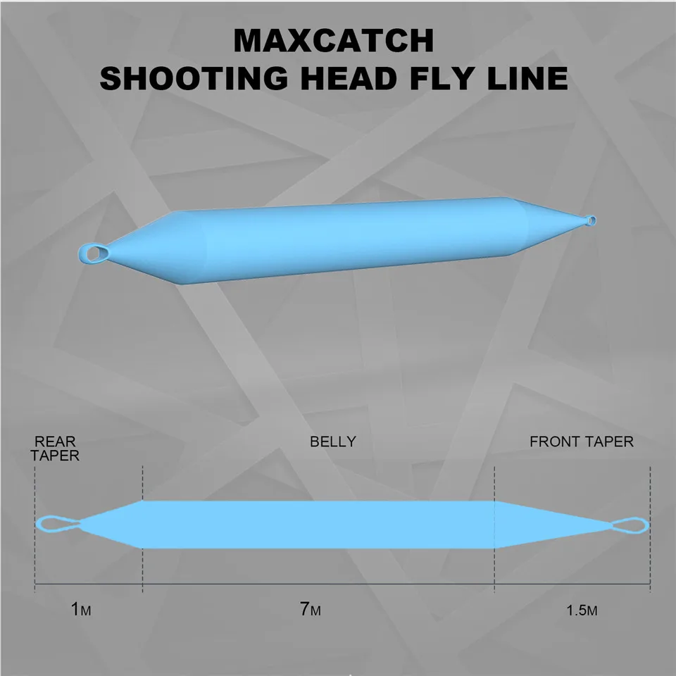 Maximumcatch Shooting Head Fly Line SH-5S/6S/7S/8S/9S, SH-5F/6F/7F/8F/9F 9.5M Floating/Sinking Fly Line With 2 Welded Loops 3