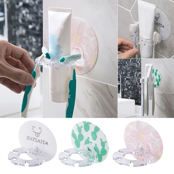 

1PC Plastic Toothbrush Holder Toothpaste Storage Rack Shaver Tooth Brush Dispenser Bathroom Organizer Accessories Tools new