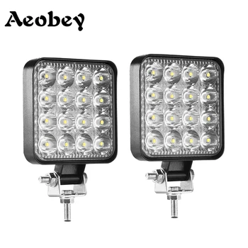 

2pcs led work light bar 48W led light bar 4x4 accessories off road for truck 4WD ATV UTV SUV led bar offroad 12V 24V fog light