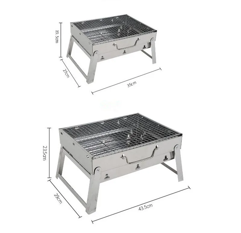 Grelhas de carvão para piquenique, 35*27*19.5cm para
