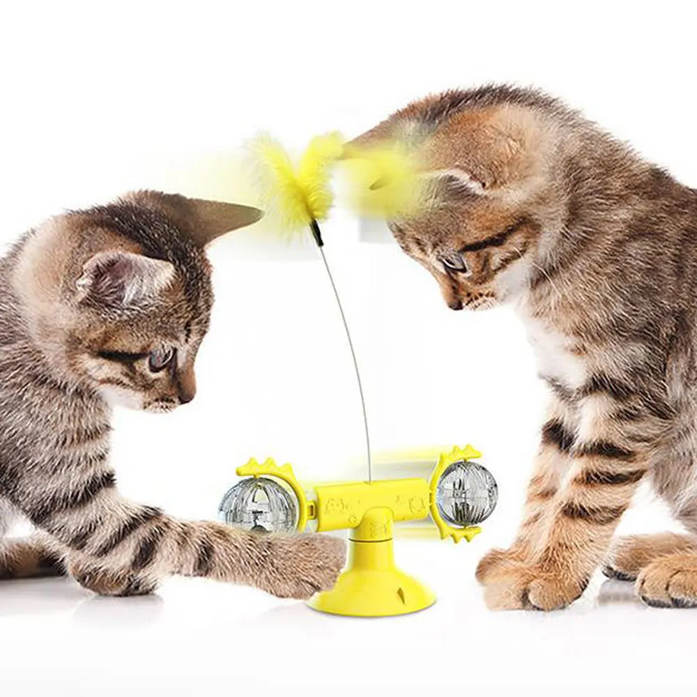 

Cat Toy Turntable Teasing Interactive Windmill Puzzle Cat Feather Toys Cat Scratching Toys 3 Colors Pet Supplies