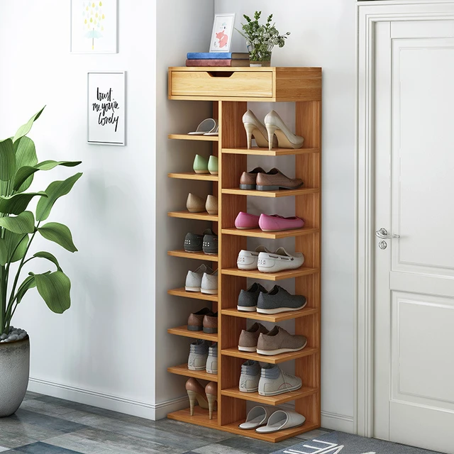 Double Row Shoe Rack scarpiera organizer Wooden Home Furniture estanteria  para zapatos For Living room Shoe