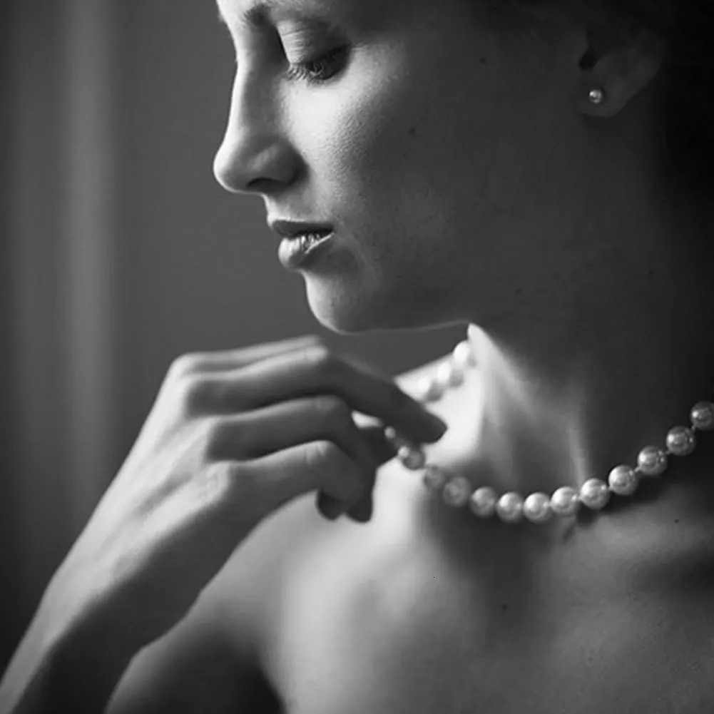 Ornaments Manual A String Of Beads Necklace Concise Pearl Necklace Woman Accessories