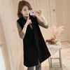 New Korean Fashion Split Long Women's Vest Spring Elegant Black Sleeveless Jacket Female Solid Cardigan Waistcoat Vests Colete ► Photo 2/6