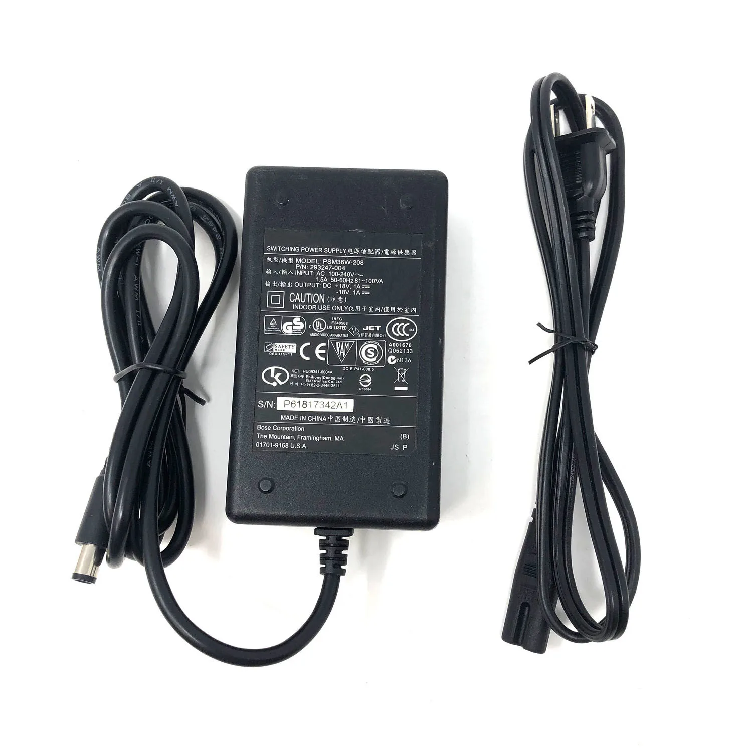 Adaptador de corriente CA para Bose SOUNDDOCK ii cargador Original usado, adaptador PSM36W-208 DC +/-18V - AliExpress Productos electrónicos