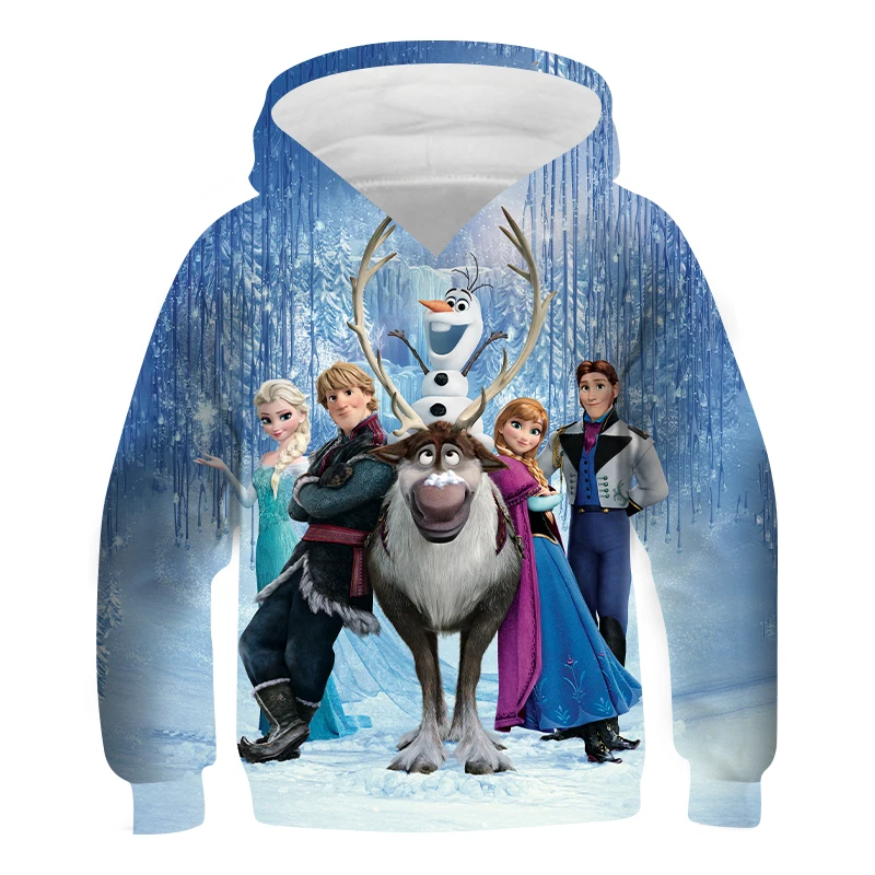 Disney Cartoon Frozen 2 Olaf Anna Elsa Print Baby Boy Girls Long Sleeve Hoodies For Gitls Kids Sweatshirt Digital Printing Hoody | Детская