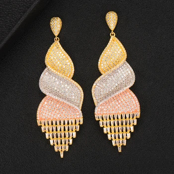 

GODKI Luxury Tassel Rain Cubic Zircon CZ Long Dangle Earrings For Women Wedding DUBAI Drop Earrings boucle d'oreille femme 2018