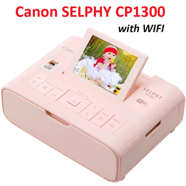 Imprimante photo compacte Canon Selphy CP1300 noire + kit d'encre et de  papier couleur haute capacité Canon RP-108 