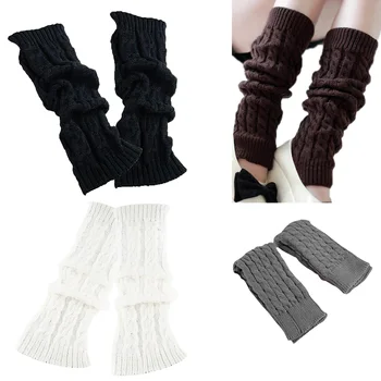

Women's Winter Crochet Knitted Boot Cover Leg Warmers Legging Sock light gray