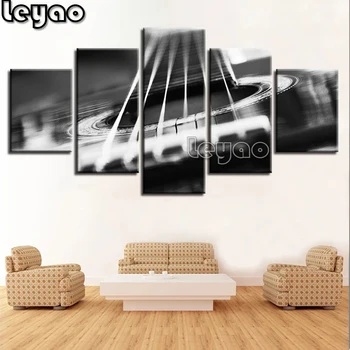

Diamond painting Guitar Abstract Strings 5 Piece HD Multi Panel Black White,embroidery diamond mosaic square rhinestones cross