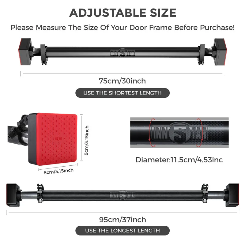 INNSTAR Pull-up Bar 360 Self-locking Door Wall Horizontal Bar Workout Sport 400kg Adjustable Training Bars Fitness Gym Equipment