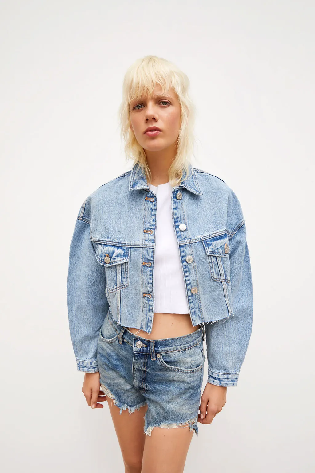 awesome  2019 Autumn New Style Retro Washing Short Denim Jacket Versatile Long-sleeved Coat Fashion 05252029