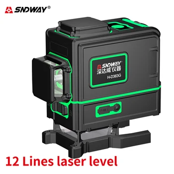 

Sndway 12 lines 3D laser level Powerful Horizontal/Vertical Green lazer level Self-leveling laser-level 360 Degree cross line