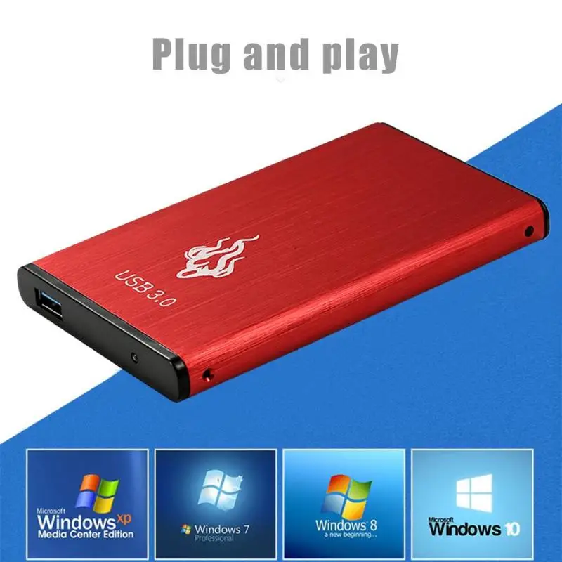 Красный 2,5 дюйма 2 ТБ/1 ТБ/500 Гб USB3.0 внешний жесткий диск SATA III устройство хранения памяти HDD для портативных ПК Внешние жесткие диски