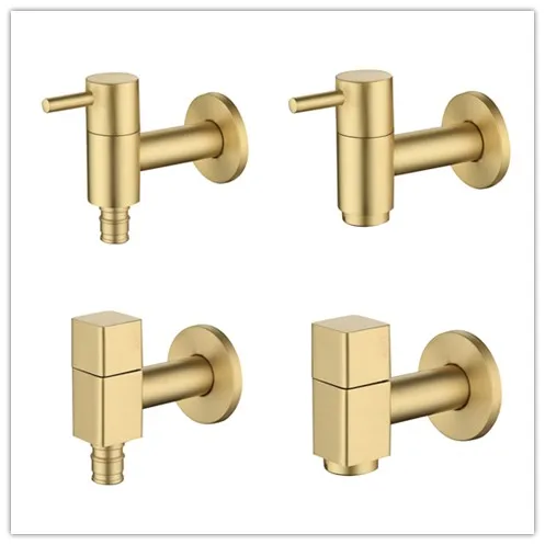 Luxury brushed gold Single cold faucet Washing machine tap Water spout function | Обустройство дома