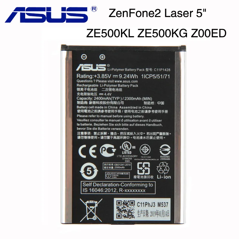 

Original ASUS High Capacity C11P1428 Phone Battery For ASUS ZenFone2 Laser 5" ZE500KL ZE500KG Z00ED 2400mAh