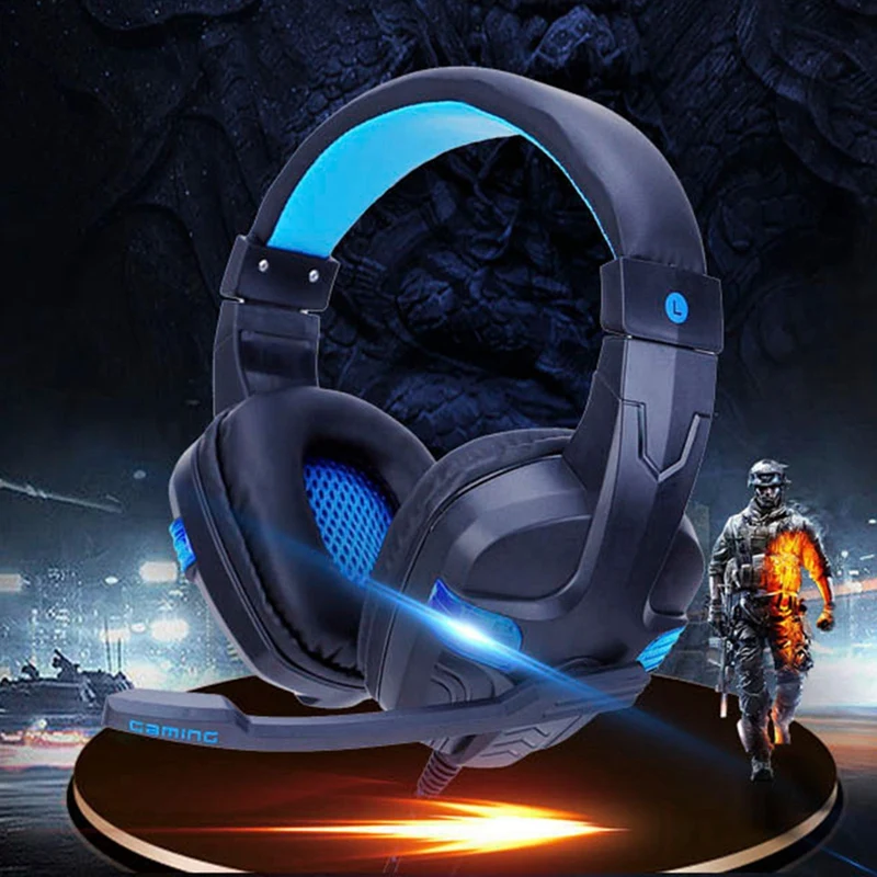 SY860MV Head Mounted Shining Game Headphones Laptop Gaming Headsets for PS4 Only