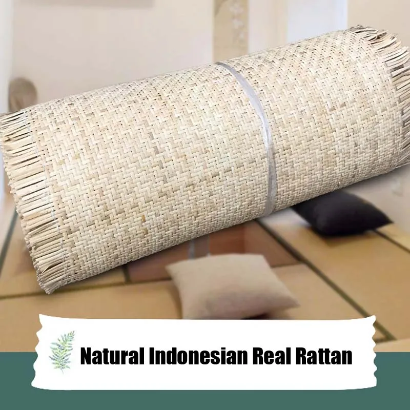Light Yellow White Natural Indonesian Real Rattan Raw Material Mat Webbing Furniture Chair Table Ceiling Rattan Mimbre Por Metro