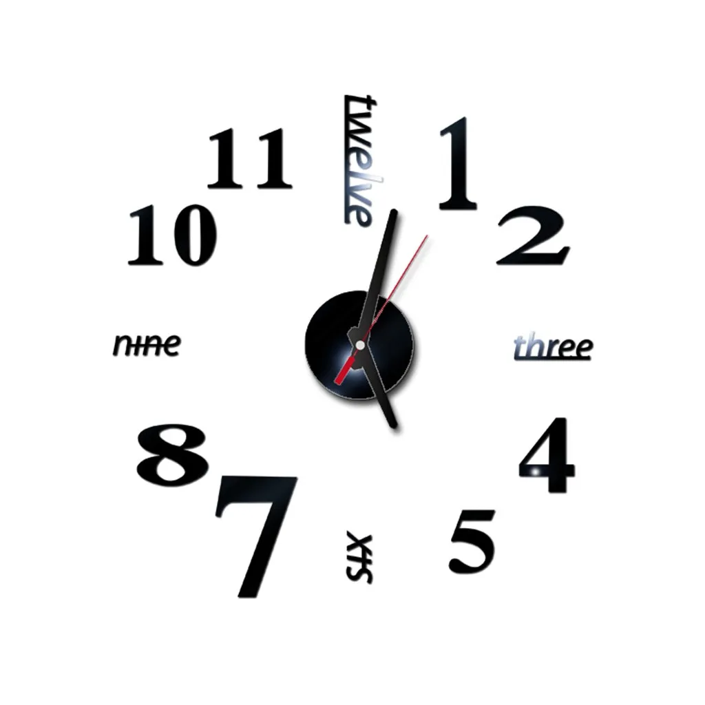 2019 new Acrylic Mirror wall clock quartz watch reloj de pared modern design large decorative clocks Europe acrylic stickers 18 | Дом и сад
