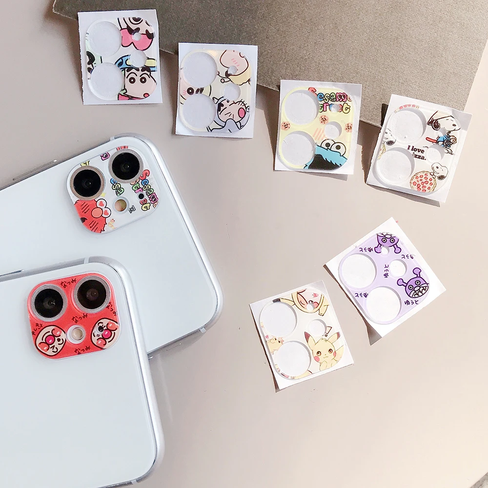 

Funny Cartoon lens stickers Cute For iphone 11 Rear Camera funda Cartoon Back Camera Lens Film Protector Cover Ultra-thin