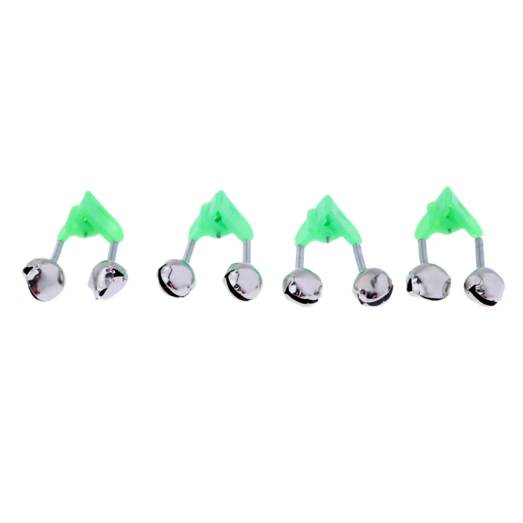 4Pcs Dual Alert Bells Fishing Rod Alarm Clip Carp Fishing Equipment