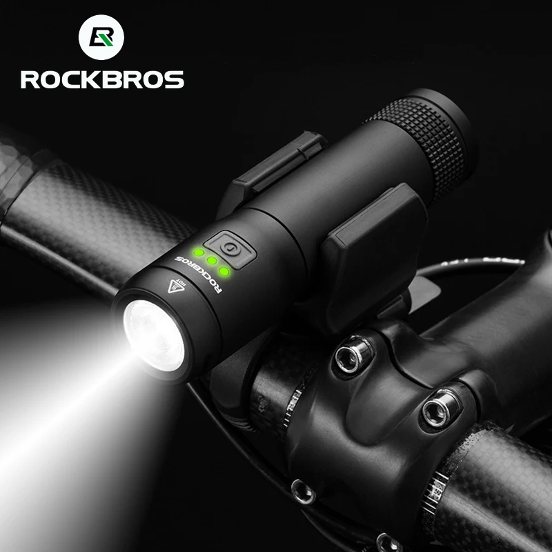 ROCKBROS, мини-светильник с батареей, водонепроницаемый, 700 люмен, велосипедный светильник, внешний аккумулятор, USB, перезаряжаемый, 2600 мА/ч, велосипедный головной светильник, для улицы