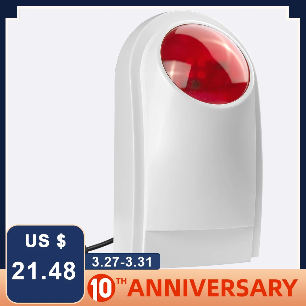 

FUERS 110dB Wireless Flash Siren Strobe Alarm Siren For Smart Home Security Alarm System G90B S5 Security System