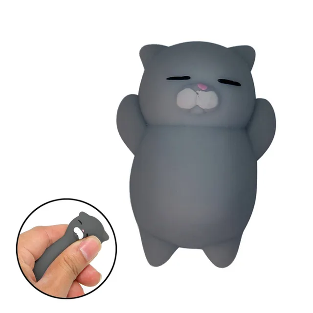 Mini squeeze Toy Cute Cartoon Squeeze Squishy Kawaii Pink Cat Stress Reliever Slow Rising Fun Toys For Adults Anti Stress Cat 2