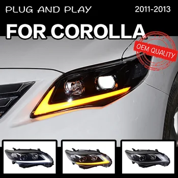 

Car Styling headlight for Toyota Corolla 2011 2012 2013 Lexus type Head Lamp Bi-Xenon LED Dual Projector Headlights Replacement