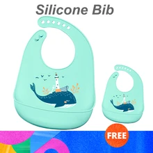 2 шт детские вещи водонепроницаемый силиконовый нагрудник для кормления новорожденных фартуки с рисунком регулируемые детские нагрудники бандана нагрудники