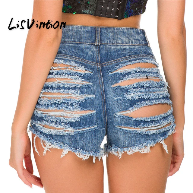 Womens High Waist Ripped Hole Short Jeans Washed Distressed Sexy Denim  Shorts - AliExpress