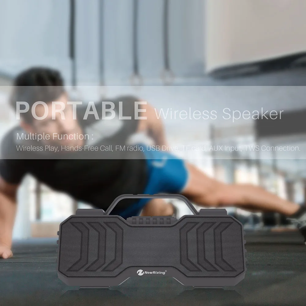 NewRixing NR-2029 6 Вт Bluetooth 5,0 стереоколонка коробка портативные уличные динамики с микрофоном поддерживает TF карты FM радио Aux вход