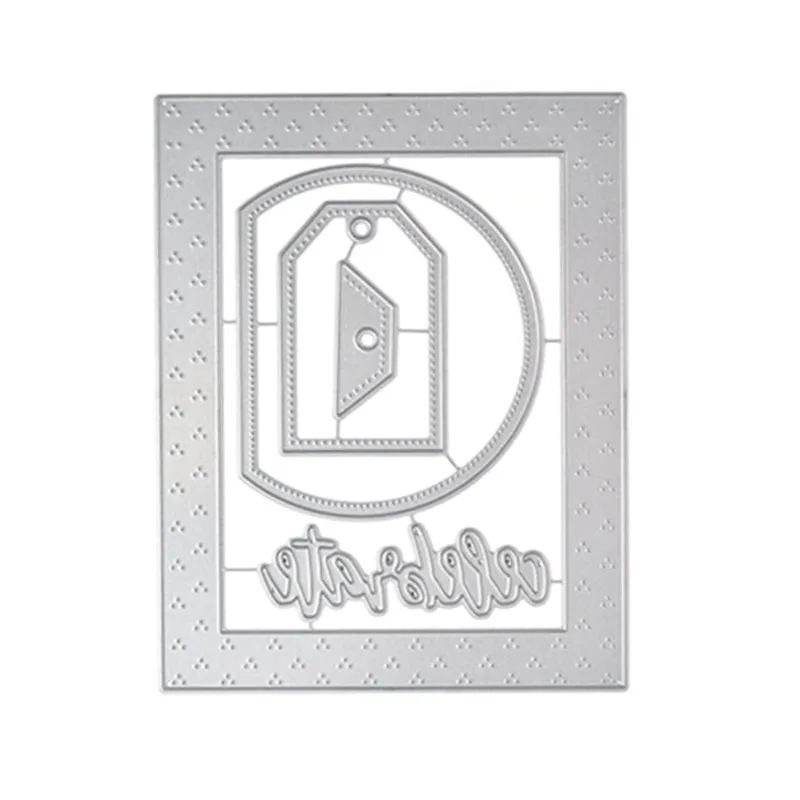 

2019 3D DIY New Layered Metal Cutting Dies and Scrapbooking For Paper Making Dotted Frame Background Embossing Card Craft