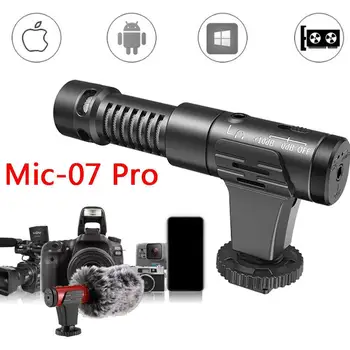

MIC-07 Pro Metal Microphone Mobile Phone Live Mic Portable Design for Film and Television Shooting Interview Recording