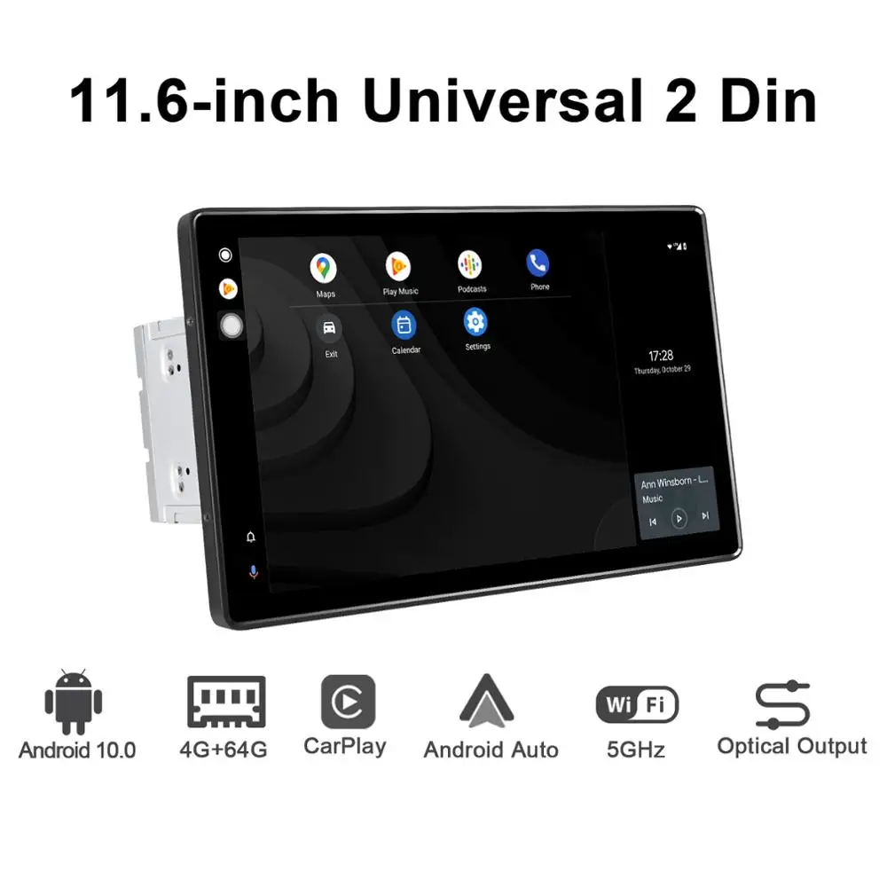 New Product 11.6 Inch Android 10 Car Radio Stereo 2 din Autoradio HD 1920*1080 6GB 128GB Head Unit Multimedia Wireless Carplay