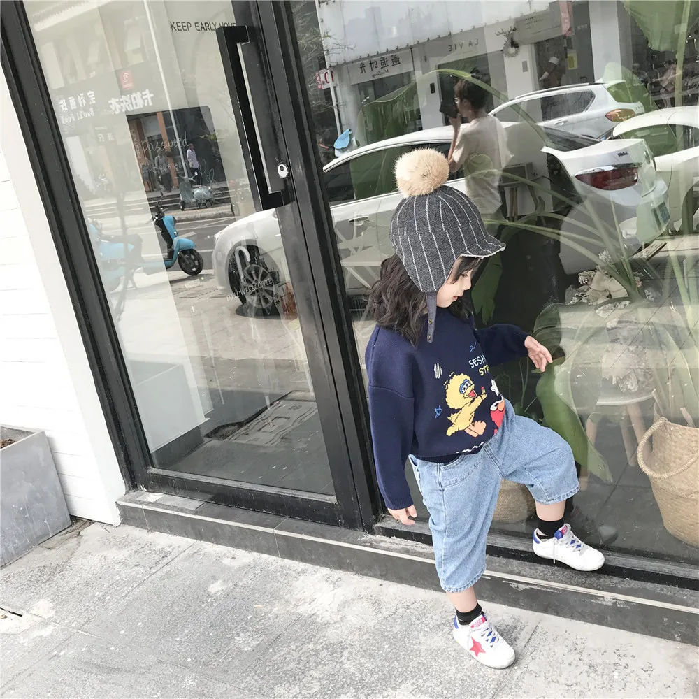 Tonytaobaby/осенне-зимнее платье новая одежда для маленьких мальчиков и девочек свитер с вышивкой в ночную погоду Детский свитер