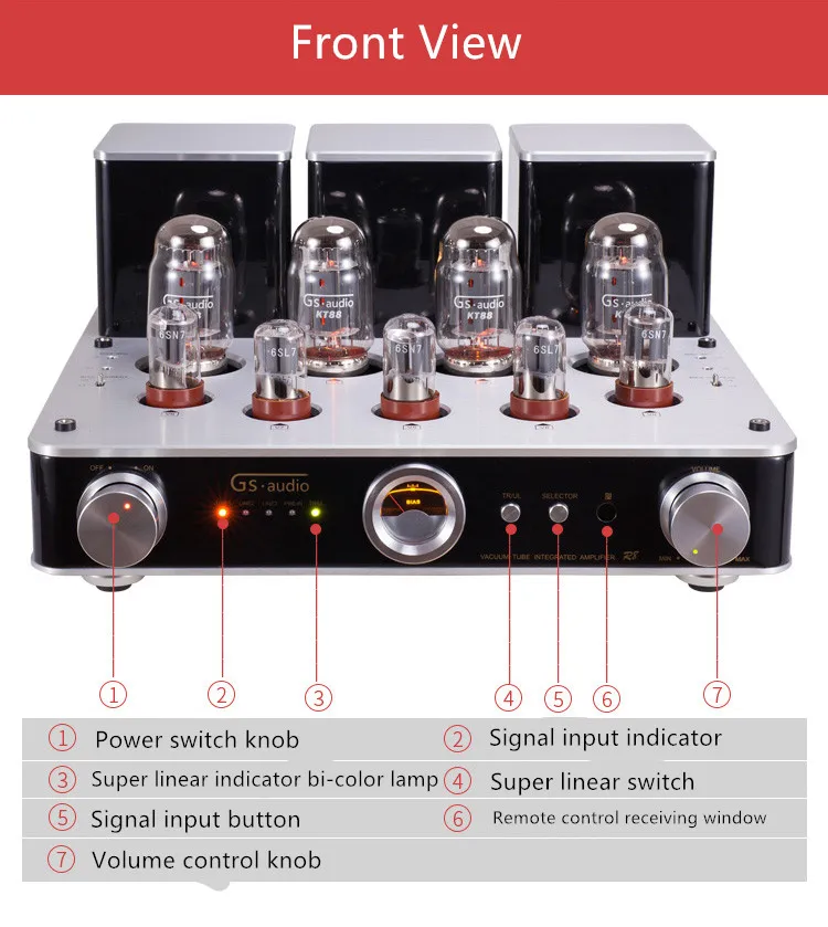 Nobsound Hi-End KT88(EL34) Вакуумный ламповый усилитель встроенный стерео HiFi усилитель мощности