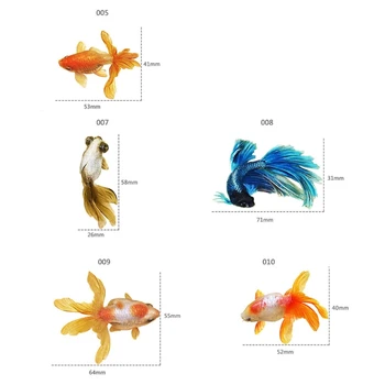

10 Sheets Blue Gold Fish UV Resin Stickers Fit Silicone Mold DIY Micro Landscape
