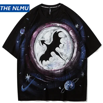 

2020 Summer T Shirt Men Harajuku Galaxy Dragon Print Tshirt Streetwear Hip Hop Tops Tees Short Sleeve Cotton Male Black HT157
