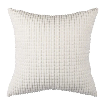 

Pack of 2, Corduroy Soft Solid Christmas Decorative Square Throw Pillow Covers Set Cushion Case for Sofa Bedroom Car 18 X 18 Inc