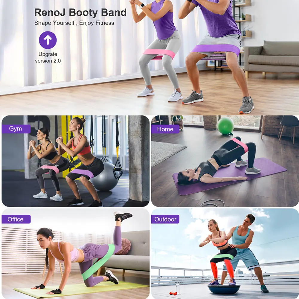 Resistance Bands for Legs and Butt Exercise Bands Set Booty Hip Bands Wide Workout Bands Sports Fitness Anti Slip Elastic